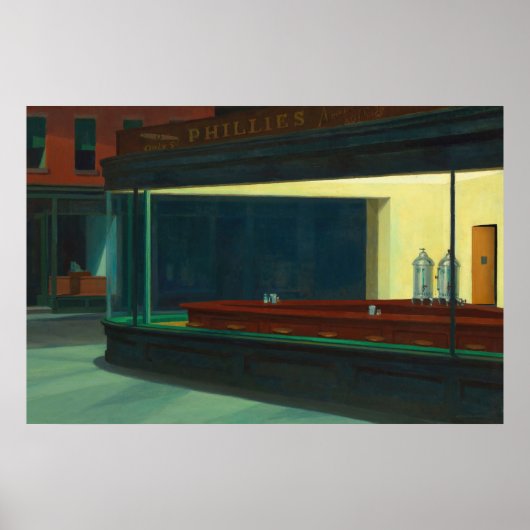 Nighthawks - Leeres Restaurant - Edward Hopper -  Poster (Vorne)