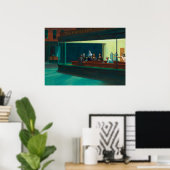 Nighthawks - Zeitreisende - Edward Hopper Poster (Heimbüro)