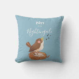 Nightingale ・ Fügen Sie Ihren Namen Niedlich Alpha Kissen