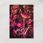 NIGHTINGALE MIT ROSE MONOGRAM, Pink Black Pearl Visitenkarte (Rückseite)