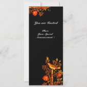 NIGHTINGALE MIT ROSE MONOGRAM, Red Black Gold Einladung (Rückseite)