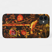 NIGHTINGALE MIT ROSE MONOGRAMM, Rot-Schwarz-Gelb Case-Mate iPhone Hülle (Rückseite (Horizontal))
