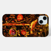 NIGHTINGALE MIT ROSE MONOGRAMM, Rot-Schwarz-Gelb Case-Mate iPhone Hülle (Rückseite (Horizontal))