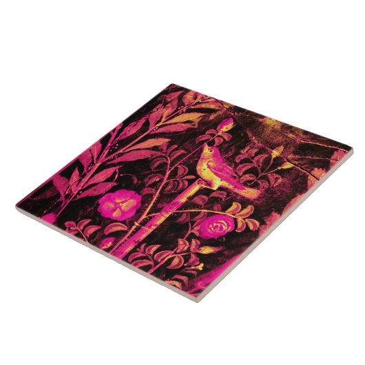 NIGHTINGALE MIT ROSE Pink Black Yellow Pompeii Fliese (Seite)