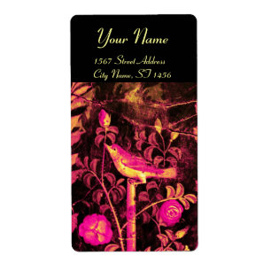 NIGHTINGALE MIT ROSE, rosa Fuchsiengelb