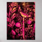 NIGHTINGALE MIT ROSE, rosa Fuchsiengelb Poster (Vorne)
