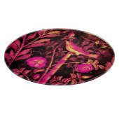 NIGHTINGALE MIT ROSE, rosa, Fuchsiengelb Schneidebrett (Ecke)