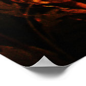 NIGHTINGALE MIT ROSE, rot-schwarz Poster (Ecke)