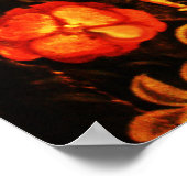 NIGHTINGALE MIT ROSE, rot-schwarz Poster (Ecke)