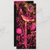 NIGHTINGALE, ROSE MONOGRAM, Pink Black Program Einladung (Vorne/Hinten)