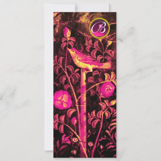 NIGHTINGALE, ROSE MONOGRAM, Pink Black Program Einladung (Vorderseite)