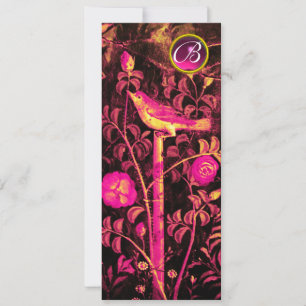 NIGHTINGALE, ROSE MONOGRAM, Pink Black Program Einladung