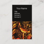 NIGHTINGALE, ROSE MONOGRAMM, Rot-Gelb-Schwarz-Blüt Visitenkarte (Vorderseite)