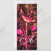 NIGHTINGALE,ROSE MONOGRAMM Rot Schwarz Gelb Einladung (Vorderseite)