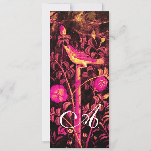 NIGHTINGALE,ROSE MONOGRAMM Rot Schwarz Gelb Einladung (Vorderseite)