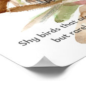 Nightingale Songbird Leaves Trees Drawing Poster (Ecke)