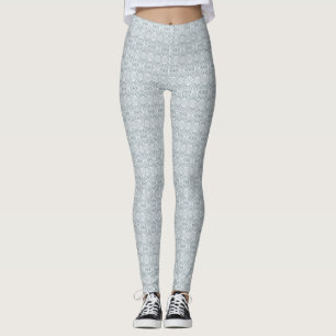 Nightingale Weiß Abstrakt Acryl-Kunst Leggings