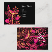 NIGHTINGING MIT ROSE MONOGRAMM, rosa Gelb Visitenkarte (Vorne/Hinten)