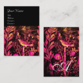 NIGHTINGING MIT ROSE MONOGRAMM, rosa Gelb Visitenkarte (Vorne/Hinten)