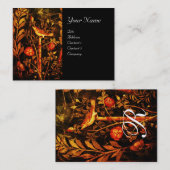 NIGHTINGING MIT ROSE MONOGRAMM , Rot-Gelb-Schwarz Visitenkarte (Vorne/Hinten)