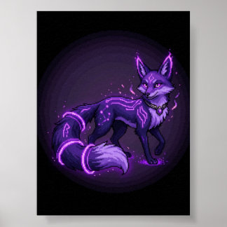 Nightlumen Violetter Fuchsgeist Fantasy Leinwand Poster