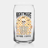 "Nightmare Before Coffee" Retro Skeletttrinken Dosenglas (Vorderseite)