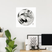 Nightmare/Mesa Pegasus Yin Yang in Schwarzweiß Poster (Heimbüro)