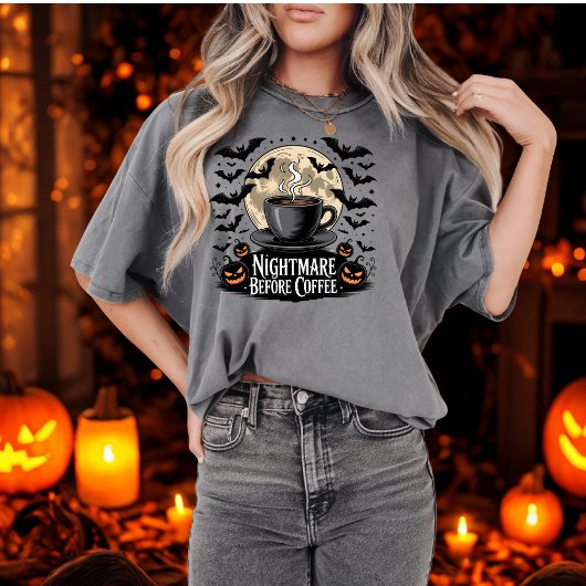 Nightmare vor dem Kaffee Spooker Herbstkaffee Love T-Shirt