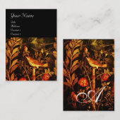 NIGHTON MIT ROSE MONOGRAM, Red Black Gold Visitenkarte (Vorne/Hinten)