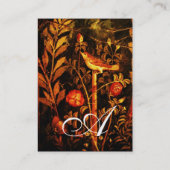 NIGHTON MIT ROSE MONOGRAM, Red Black Gold Visitenkarte (Rückseite)