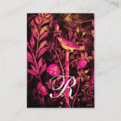 NIGHTON MIT ROSE MONOGRAM, Rosa Schwarz Visitenkarte (Rückseite)