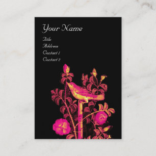 NIGHTON MIT ROSE MONOGRAM, Rosa Schwarz Visitenkarte