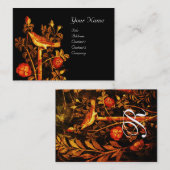 NIGHTON MIT ROSE MONOGRAM , Rot-Gold-Schwarz Visitenkarte (Vorne/Hinten)