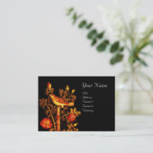 NIGHTON MIT ROSE MONOGRAM , Rot-Gold-Schwarz Visitenkarte (Stehend Vorderseite)