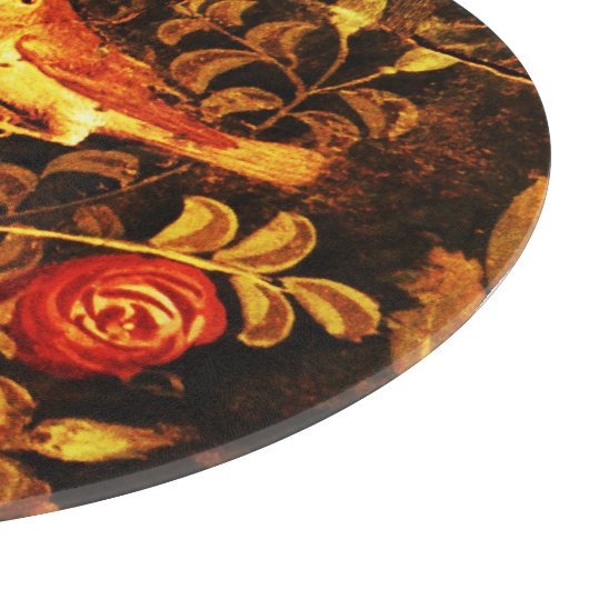 NIGHTON MIT ROSE, rot-gelb Schneidebrett (Ecke)