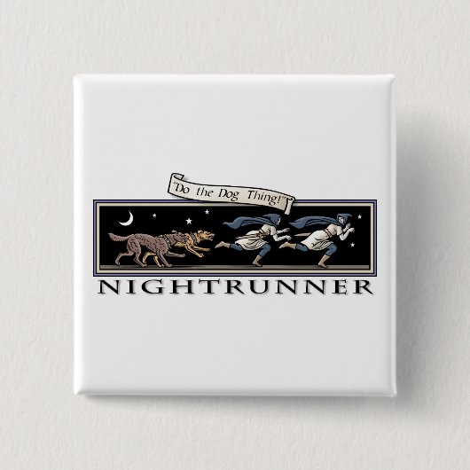 Nightrunner quadratischer Knopf Button (Vorderseite)
