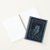 Night's Wisdom Owl Celestial Embroidery Journal Notizblock (Innenseite)