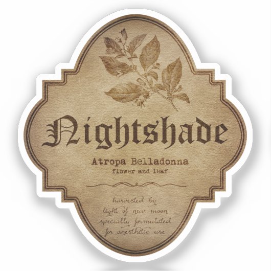Nightshade Apothecary DC Aufkleber (Vorderseite)