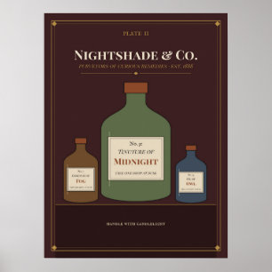 Nightshade & Co. Vintage Halloween-Wandkunst Poster