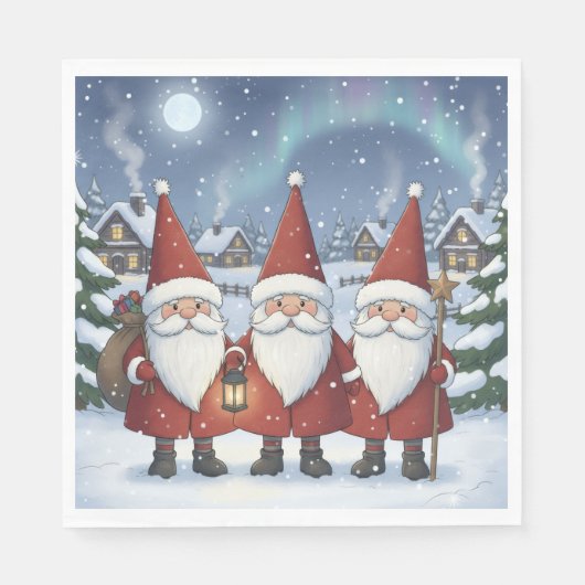Nighttime Norway Nisse, Napkins Serviette (Vorderseite)
