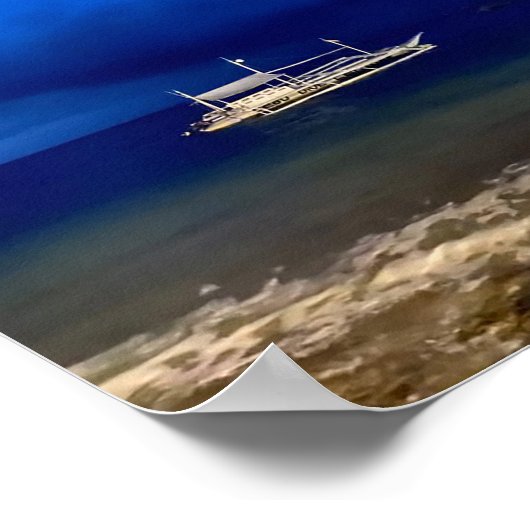 Nighttime seascape.  poster (Ecke)