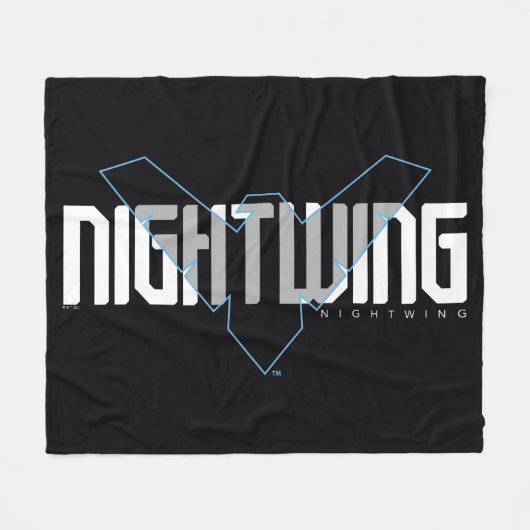 Nightwing Hi-Tech Name Grafik Fleecedecke (Vorderseite (Horizontal))