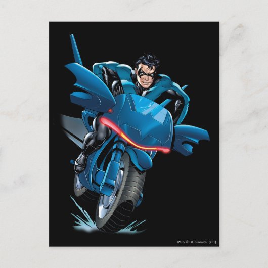 Nightwing rides bike postkarte (Vorderseite)