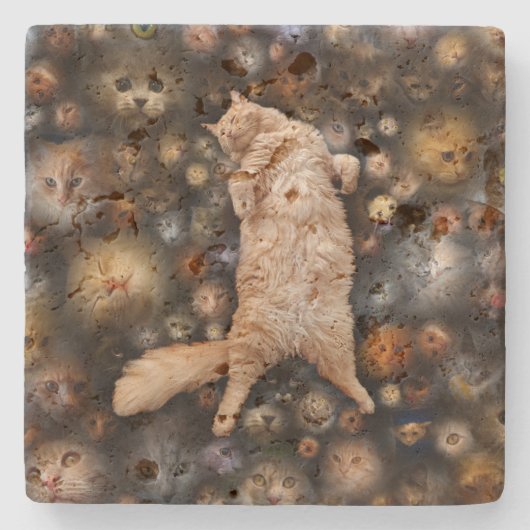 Nighty Kitty Cat, Steinuntersetzer (Vorderseite)