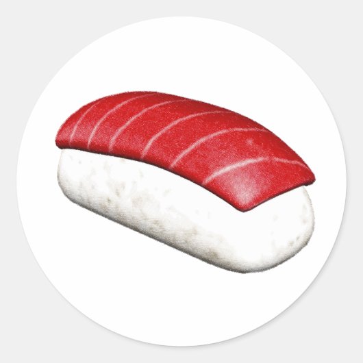 Nigiri Maguro Sushi Runder Aufkleber (Vorderseite)