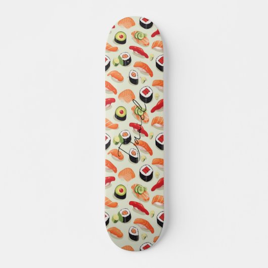 Nigiri Sushi Japan Food Cartoon Pattern Skateboard (Vorne)