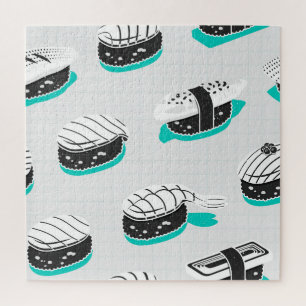 Nigiri-Sushi, Neon-Vintage-Muster. Puzzle