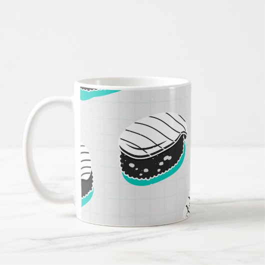 Nigiri Sushi, neonisch Vintag. Kaffeetasse (Links)