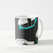 Nigiri Sushi Vintag Sketch Pattern Kaffeetasse (VorderseiteRechts)
