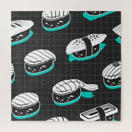 Nigiri Sushi Vintag Sketch Pattern Puzzle (Vertikal)